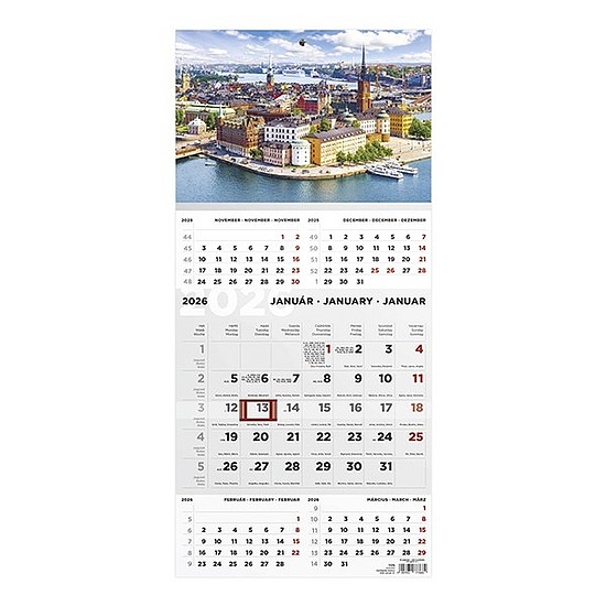 Speditőrnaptár 2026 TOPTIMER T076 1 tömbös 5 havi Város