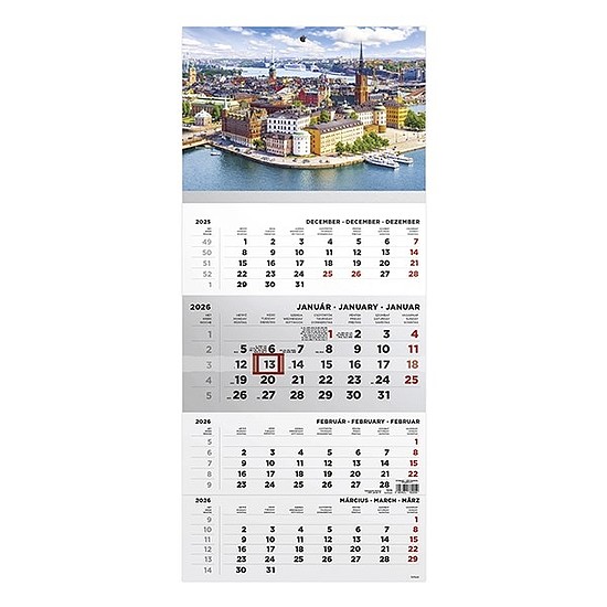Speditőrnaptár 2026 TOPTIMER T079 1 tömbös 4 havi Város
