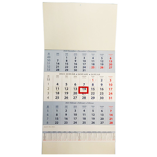 Speditőrnaptár 297×380 mm kép nélküli névnapos 