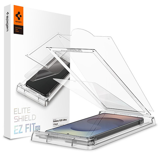 Spigen Elite Shield EZ FIT hibrid üveg Samsung Galaxy S25 Ultra készülékhez - átlátszó