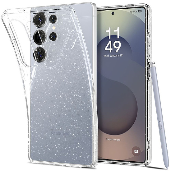 Spigen folyadékkristályos tok Samsung Galaxy S25 Ultra készülékhez - átlátszó csillogás