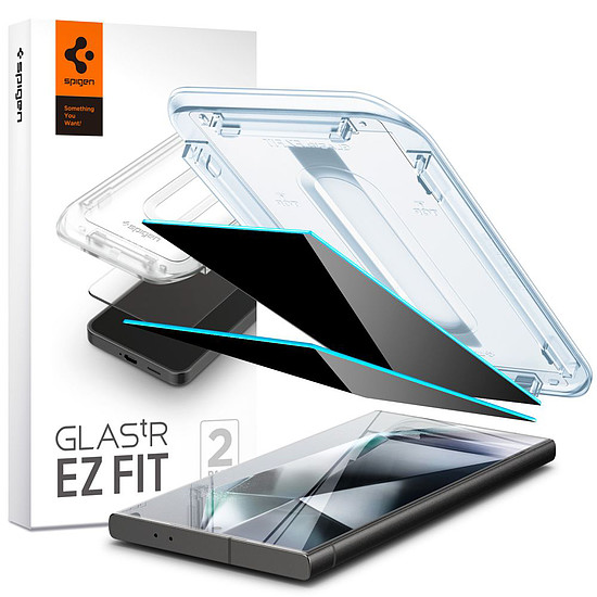 Spigen - Glas.tR EZ-FIT (2 csomag) - Samsung Galaxy S24 Ultra - Adatvédelem (KF2328227)