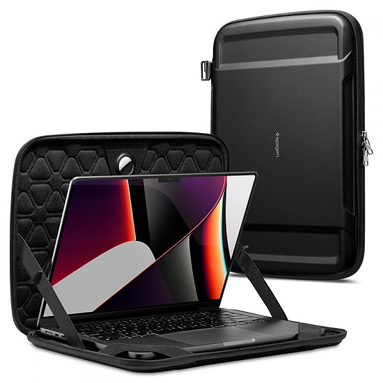 Spigen - masszív páncéltasak - MacBook, Acer, HP, Lenovo, Dell számára, 13-14 hüvelykes / 350 x 250 x 25 mm (max.) Méret - Fekete (KF238651)