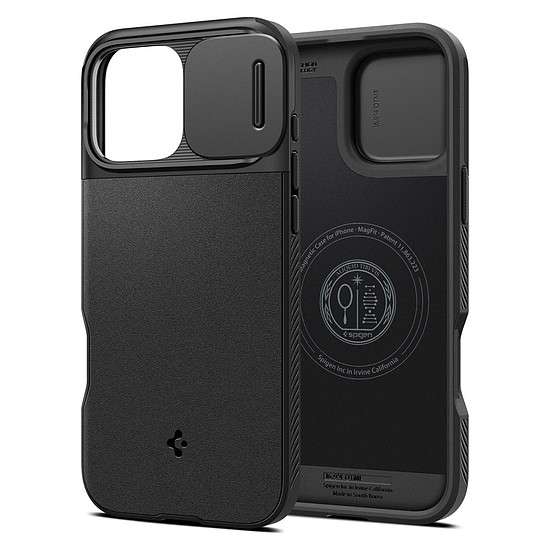 Spigen Optik Armor Mag tok MagSafe-el iPhone 16 Pro-hoz - fekete