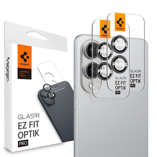Spigen Optik Pro GLAS.TR "Ez Fit" 2 db-os kameravédő tok Samsung Galaxy S25 Edge készülékhez - fekete