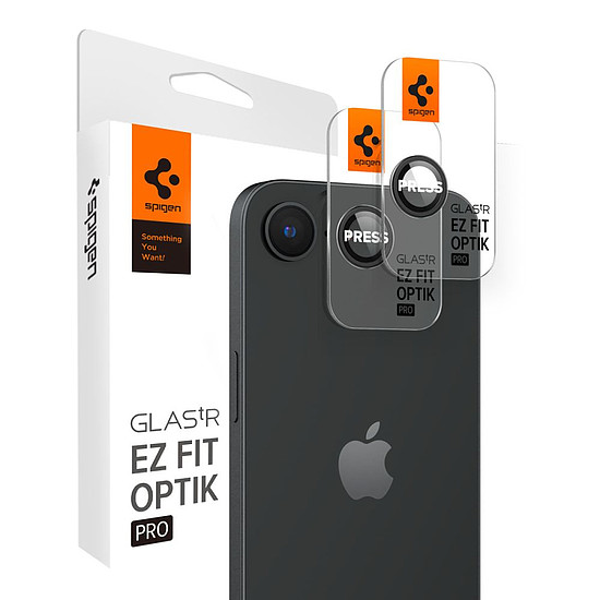 Spigen Optik Pro GLAS.TR "Ez Fit" kameravédő tok iPhone 16e-hez, 2 db-os csomag - fekete