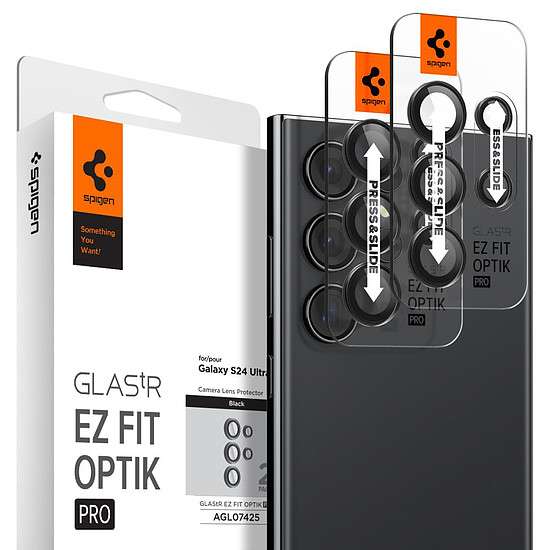 Spigen - Optik.tR EZ Fit Pro kameraüveg (2 csomag) - Samsung Galaxy S24 Ultra - Fekete (KF2318889)