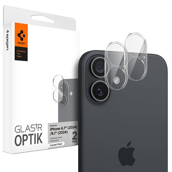 Spigen - Optik.tR kameraüveg (2 csomag) - iPhone 16 / iPhone 16 Plus - Átlátszó (KF2338875)