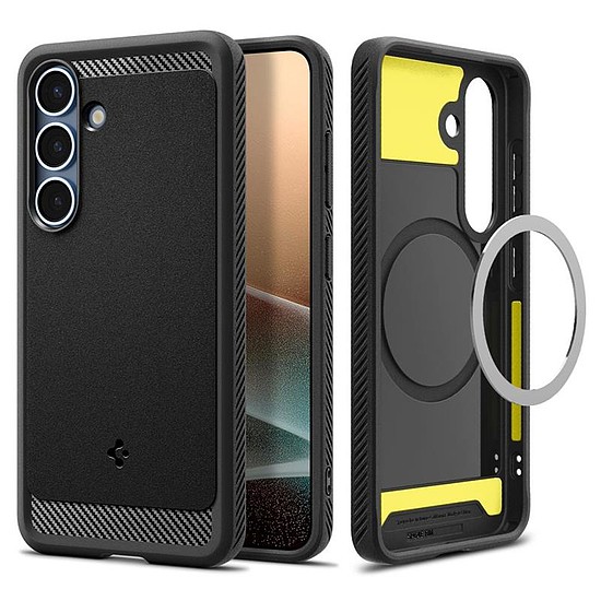 Spigen Rugged Armor MagSafe - Samsung Galaxy S25+ tok matt fekete (ACS08977)