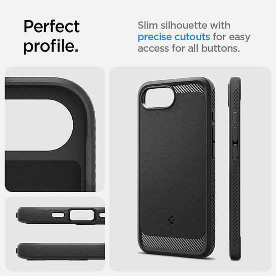 Spigen Rugged Armor MagSafe tok iPhone 16e-hez - fekete