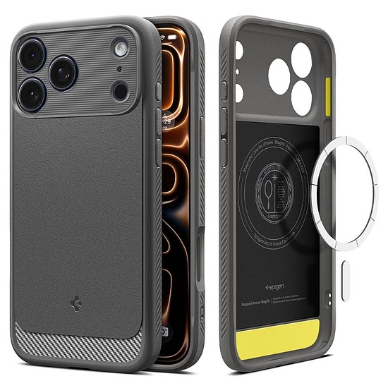 Spigen Rugged Armor MagSafe tok iPhone 17 Pro Maxhoz - szürke