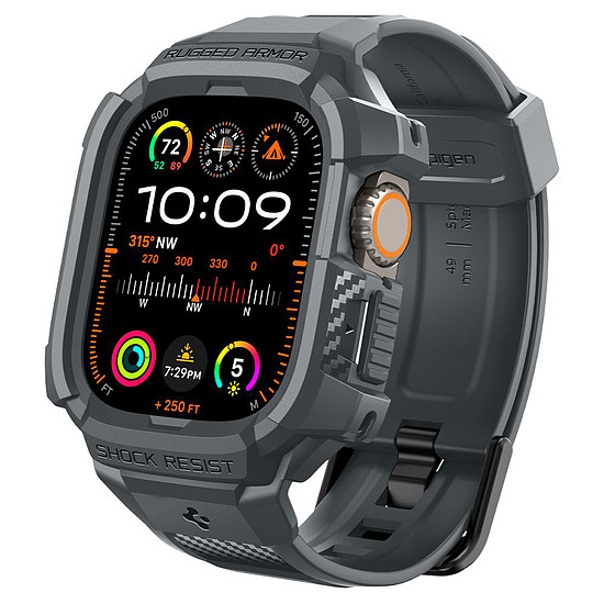 Spigen - Rugged Armor Pro - Apple Watch Ultra / Ultra 2 - Sötétszürke (KF2318423)
