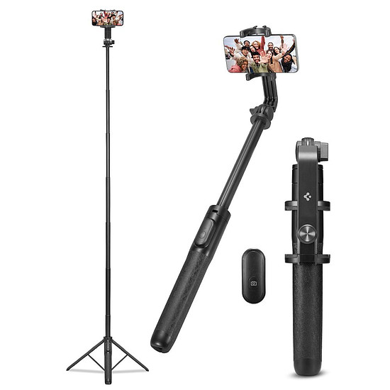 Spigen - Selfie Stick (S560W) - Stabil, Bluetooth, 1/4 csavar, telefonhoz, GoPro - Fekete (KF2319324)