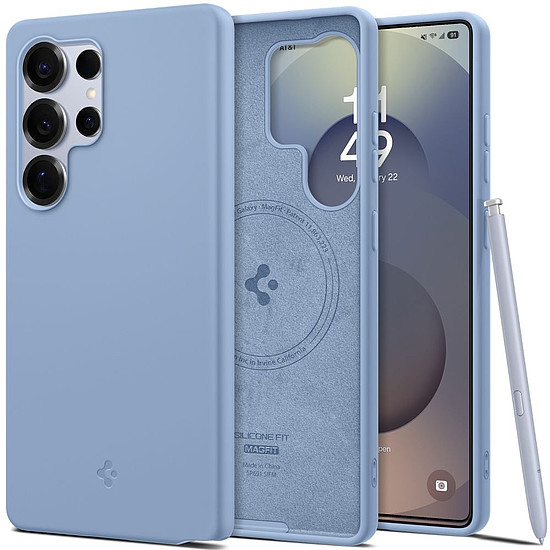 Spigen szilikon tok Fit Mag Samsung Galaxy S25 Ultra készülékhez, kék