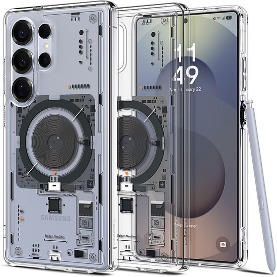 Spigen Ultra Hybrid Mag tok Samsung Galaxy S25 Ultra Neo One-hoz, átlátszó