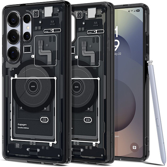Spigen Ultra Hybrid Mag tok Samsung Galaxy S25 Ultra Zero One-hoz, fekete