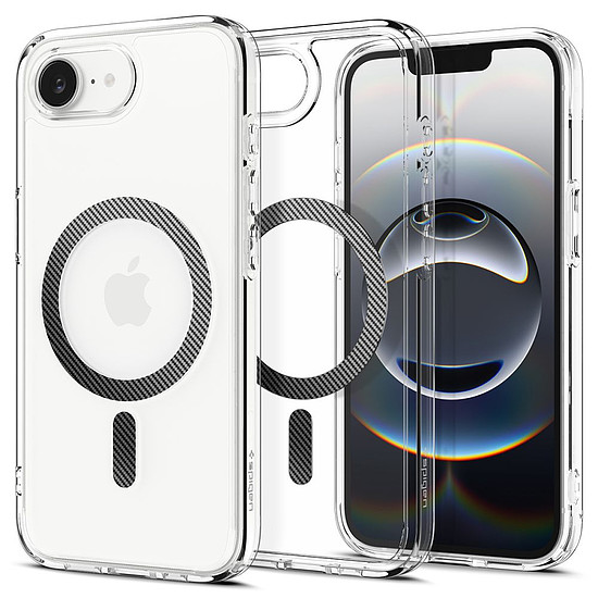 Spigen Ultra Hybrid MagSafe iPhone 16e karbon tok - átlátszó