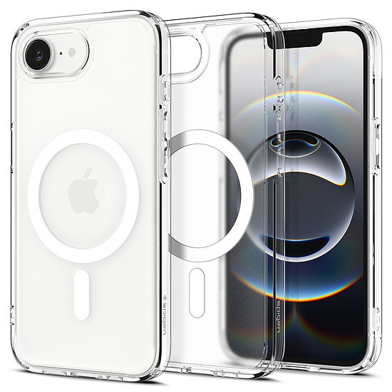 Spigen Ultra Hybrid MagSafe iPhone 16e tok - fehér, áttetsző