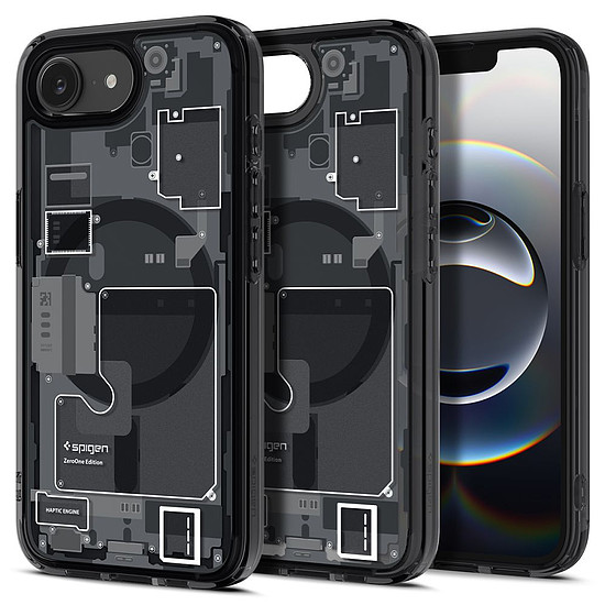Spigen Ultra Hybrid MagSafe tok iPhone 16e Zero One-hoz - fekete
