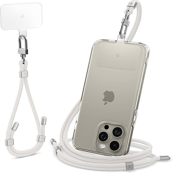 Spigen univerzális szíj szett Crossbody & Wrist - telefonszíj vállhoz és csuklóhoz gyöngyfehér (AFA08365)