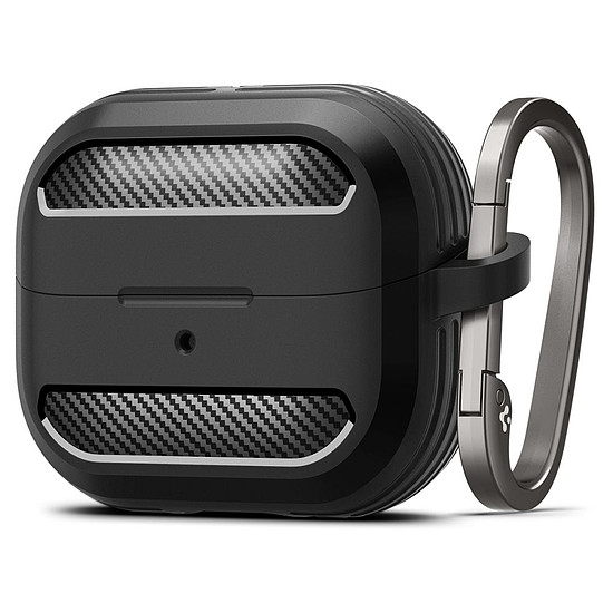 Spigen - Védőtok, robusztus páncél - Samsung Galaxy Buds 3/3 Pro készülékhez, alumínium tartó - fekete (KF2335412)