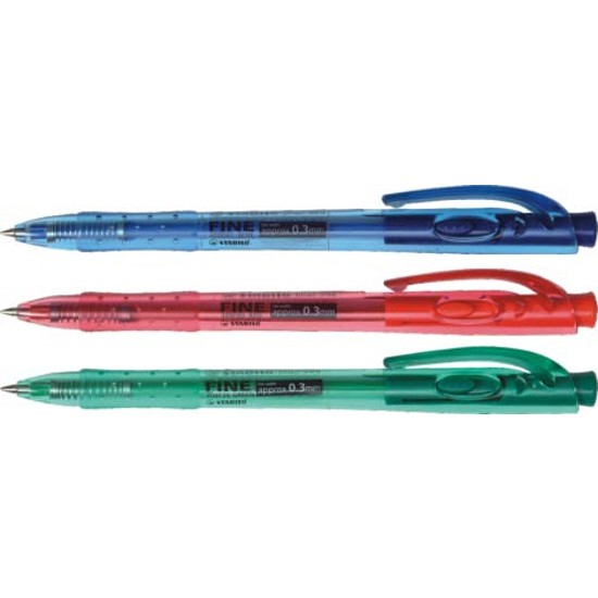 Stabilo Bille Liner 308 golyóstoll fekete, műanyag, nyomógombos 0,38mm 308 46
