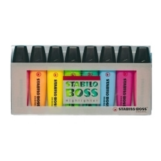 Stabilo Boss 70/8 szövegkiemelő vegyes színek, lapos test 3-5mm 8db-os készlet