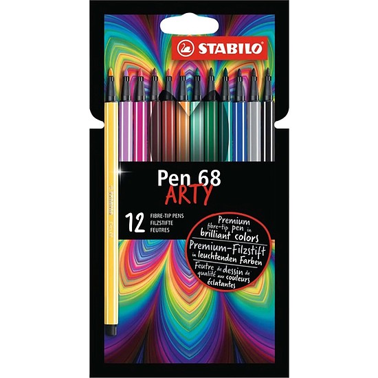 Stabilo "Pen 68 ARTY", 12 különböző szín 1 mm