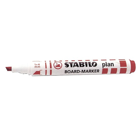 Stabilo Plan táblamarker piros 1-5 mm vágott hegy 643/40