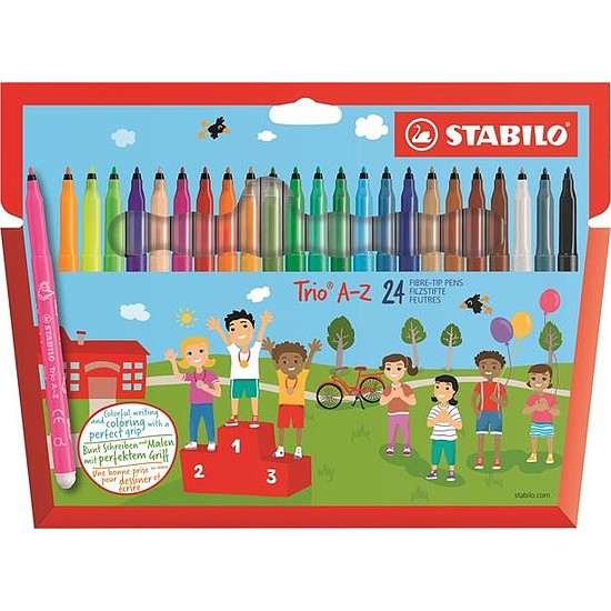 Stabilo Trio A-Z filctoll háromszög 0,7mm 24db-os készlet