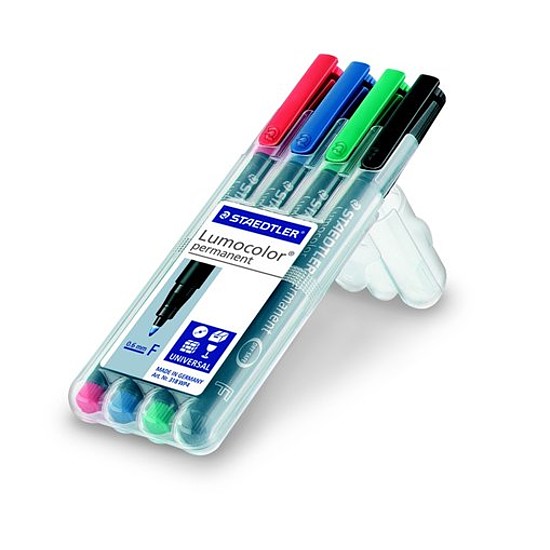 Staedtler Lumocolor 318 F OHP alkoholos rostirón tűhegy 0,6mm 4db-os készlet