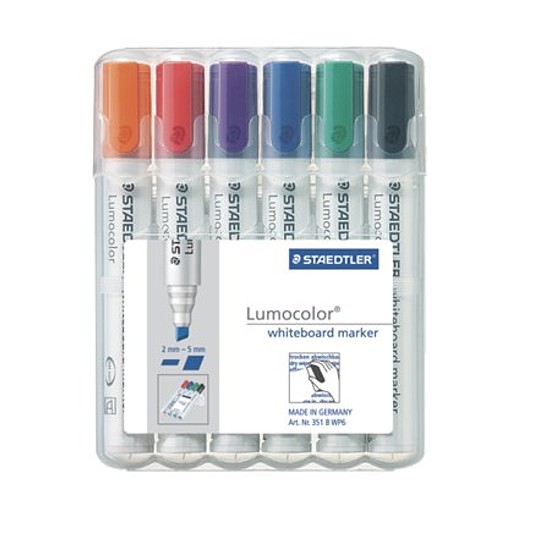 Staedtler Lumocolor 351 B táblamarker 2-5 mm vágott hegy / 6db-os készlet 351 B WP6