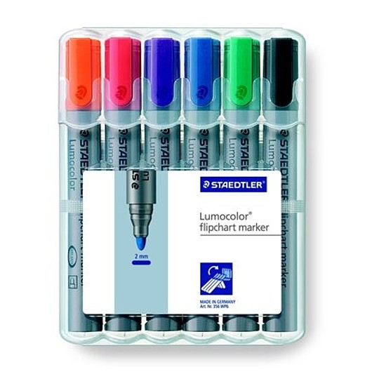 Staedtler Lumocolor 356 flipchart marker 2 mm kerek hegy 6 db-os készlet