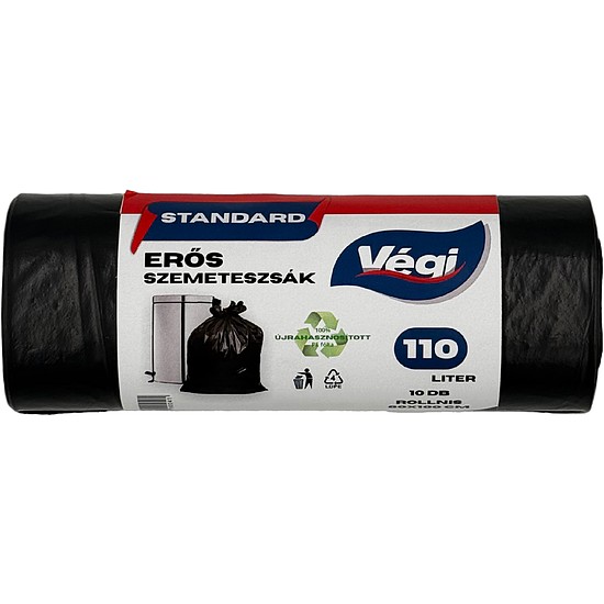 Standard szemeteszsák extra erős 110 literes fekete 10db/csg 60x100cm 22 micron