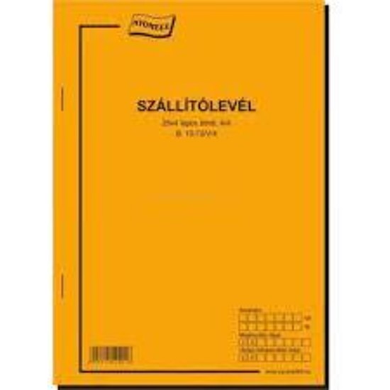 Szállítólevél A4 25x4 lapos vegykezelt B.10-72/V/4.