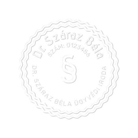 Szárazbélyegző, dombornyomó klisé készítése (1pár)