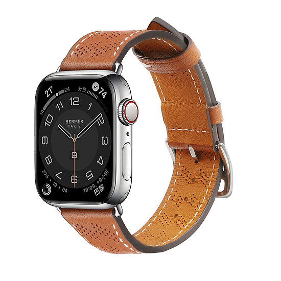 Szíj bőr Bőr szíj Apple Watch Ultra, SE, 8, 7, 6, 5, 4, 3, 2, 1 (49, 45, 44, 42 mm) karkötő barna