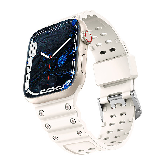 Szíj Háromszoros védőszíj Apple Watch Ultra, SE, 8, 7, 6, 5, 4, 3, 2, 1 (49, 45, 44, 42 mm) karkötő karkötőhöz, bézs