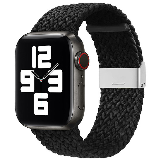 Fonott szövetből készült óraszíj Apple Watch 8/7/6/SE/5/4/3/2 típusokhoz (41/40/38 mm) fekete