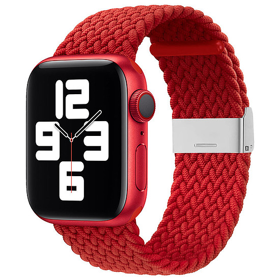 Szíjas szövetből készült óraszíj Ultra / 8/7/6 / SE / 5/4/3/2 (49mm / 45mm / 44mm / 42mm) fonott szövetből készült karkötő karkötő piros