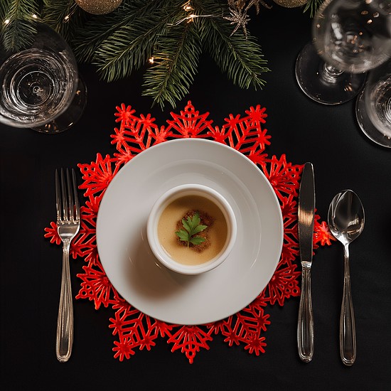 Szilikon edényalátét - jégkristály - piros - 38 cm (59703C)