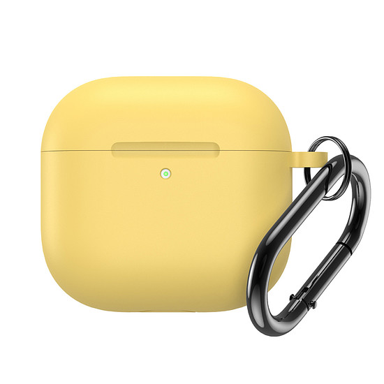 Szilikon tok Airpods 4-hez karabinerrel - sárga
