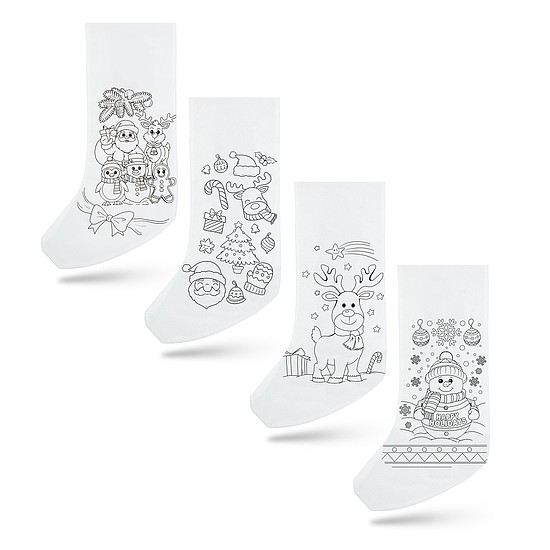 Színezhető mikulás csizma - 4 filccel - 4 féle - 41 x 21 cm (55996D)