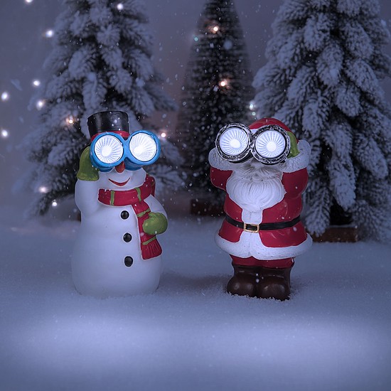 Szolár karácsonyi dekoráció - hidegfehér - 3 féle - 8 x 7,5 x 14 cm (59763)