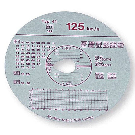 Tachograf papír 125km/nap beosztású, 100 db/doboz BLU2