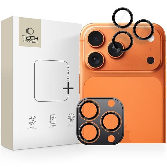 Tech-Protect Camring Fit+ kameravédő iPhone 14 Pro / Max / 15 Pro / Max / 16 Pro / Max / 17 Pro / Max készülékhez - fekete