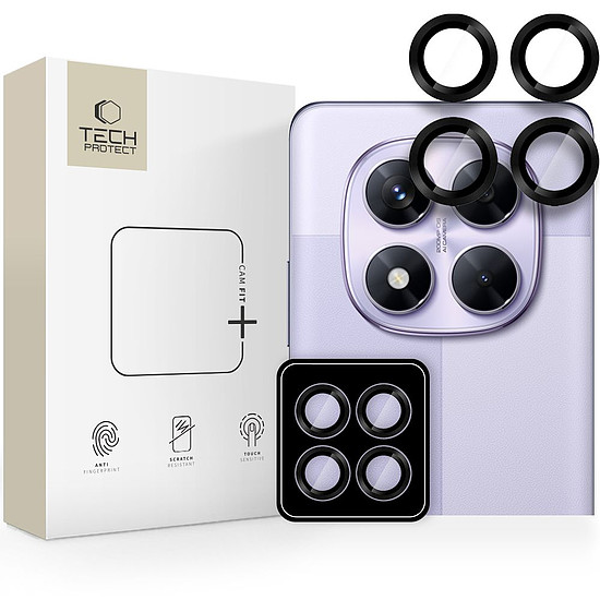 Tech-Protect Camring Pro+ kameravédő tok Xiaomi Redmi Note 14 Pro 5G / Poco X7 5G készülékhez - fekete