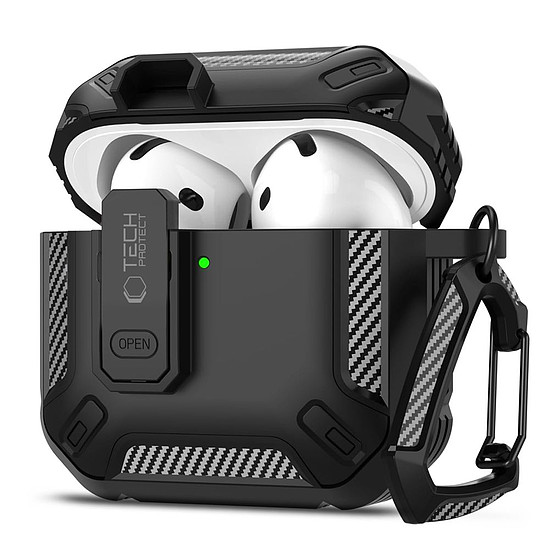 Tech-Protect Carbonox tok AirPods 4-hez - fekete