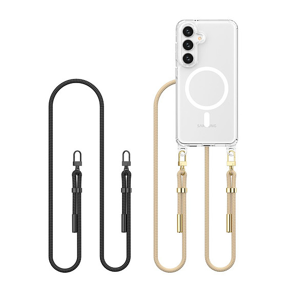 Tech-Protect FlexAir Chain MagSafe tok Samsung Galaxy S25-höz - fekete-bézs