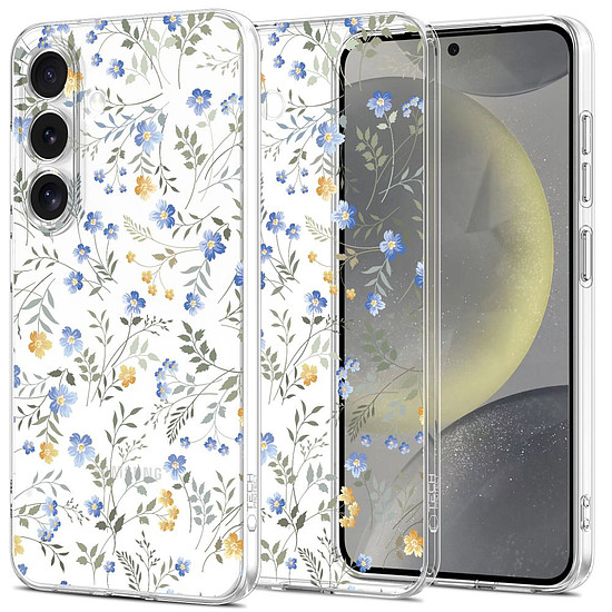 Tech-Protect FlexAir tok Samsung Galaxy S25 készülékhez - százszorszépek levelekkel